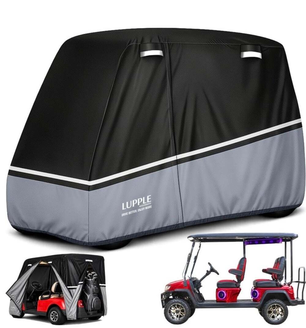 Lupple Golf Cart Cover 4 Passenger Black (U1011)